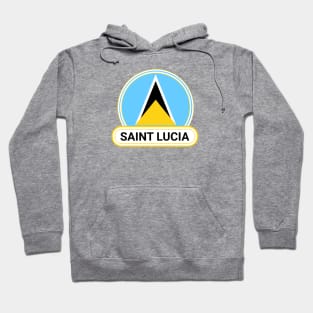 Saint Lucia Country Badge - Saint Lucia Flag Hoodie